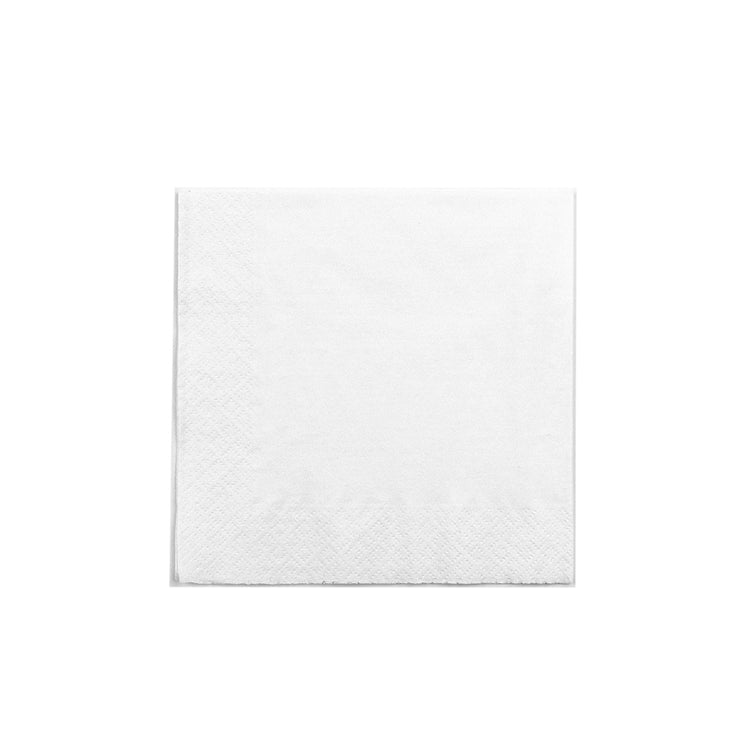 Cocktail Napkin | 2 Ply | 1/4 Fold | 24x24cm | Edge Embossed | White