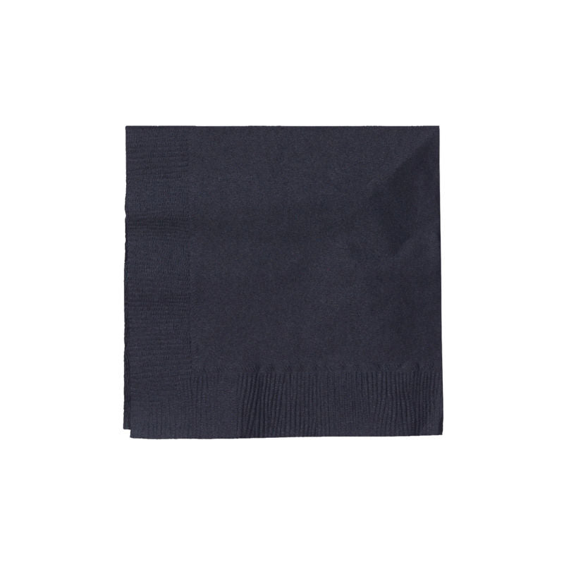 Cocktail Napkin | 2 Ply | 1/4 Fold | 24x24cm | Edge Embossed | Black