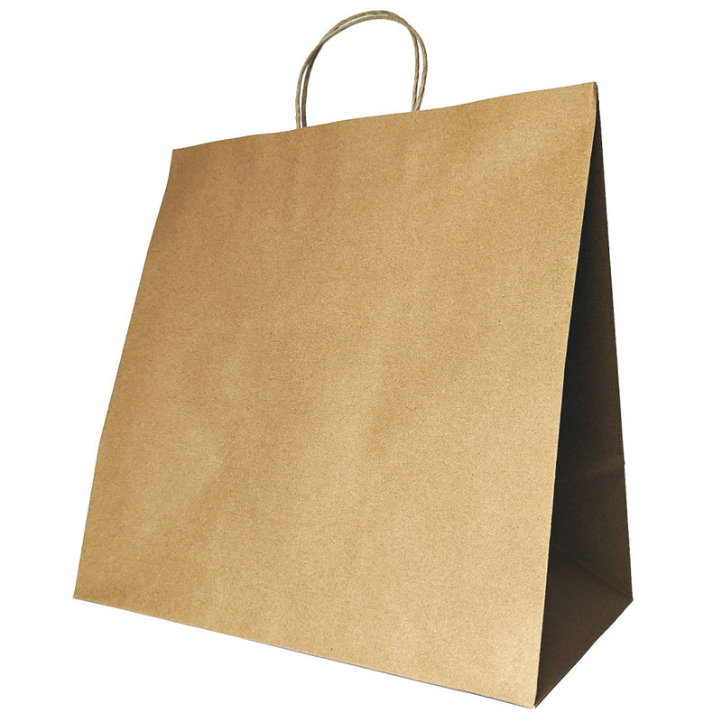 Carry Paper Bags - Jumbo 355W x 370H x 230mm gusset - Twisted Handle - Kraft