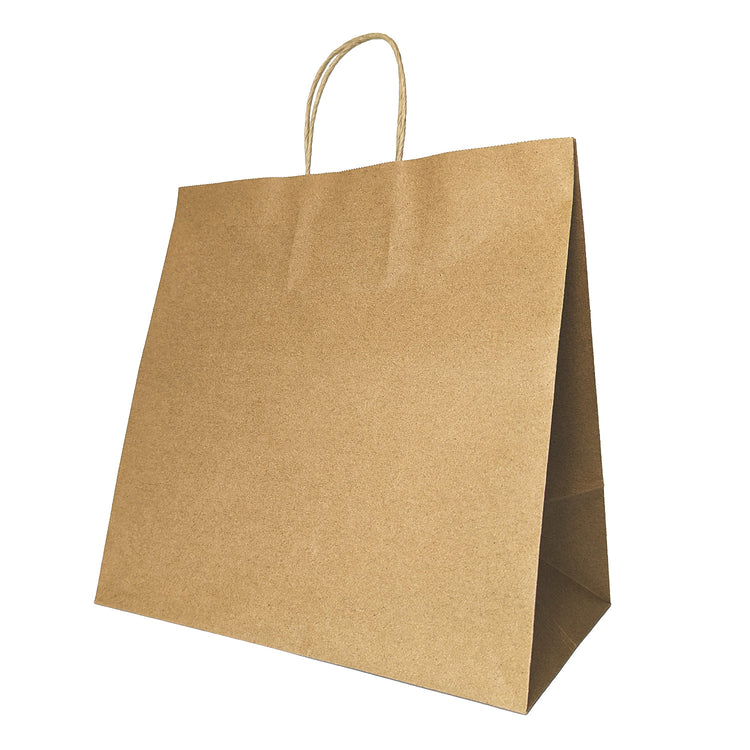 Carry Paper Bags - Large - 305W x 305H x 175mm gusset - Twisted Handle - Kraft