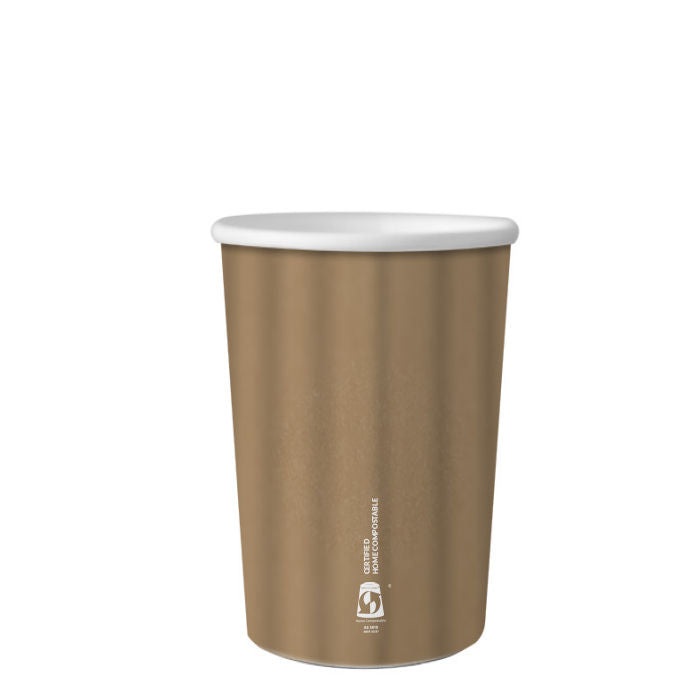 8oz (280ml) Double Wall Emboss Kraft Cup - Aqueous Coated - 79/80 Series