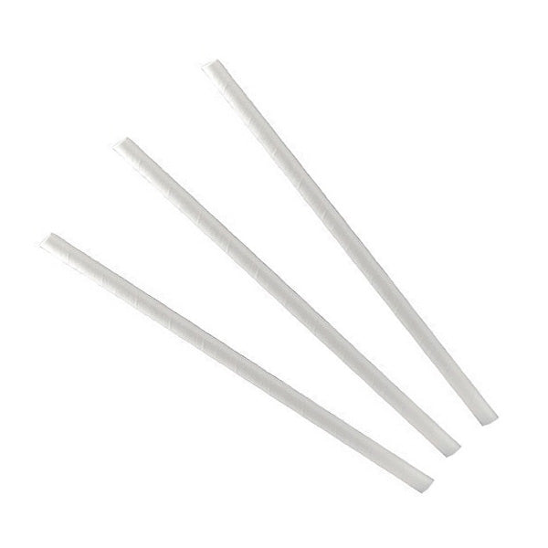 Paper Straws Regular 6 x 200mm - White