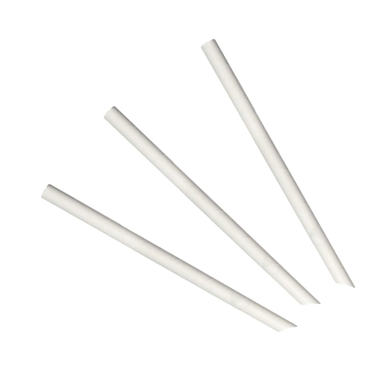 Paper Straws Bubble Tea Stab 12 x 230mm – White