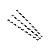 Paper Straws Cocktail 6 x 120mm - White/Black Swirl