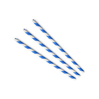 Paper Straws Cocktail 6 x 120mm - White/Blue Swirl