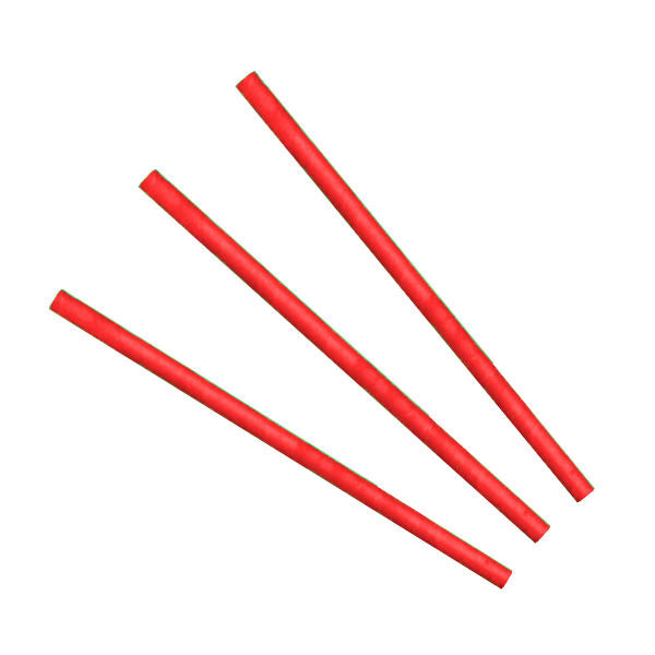 Paper Straws Regular 6 x 200mm - Red