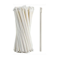 Paper Straws Spoon 8 x 210mm - White Wrapped