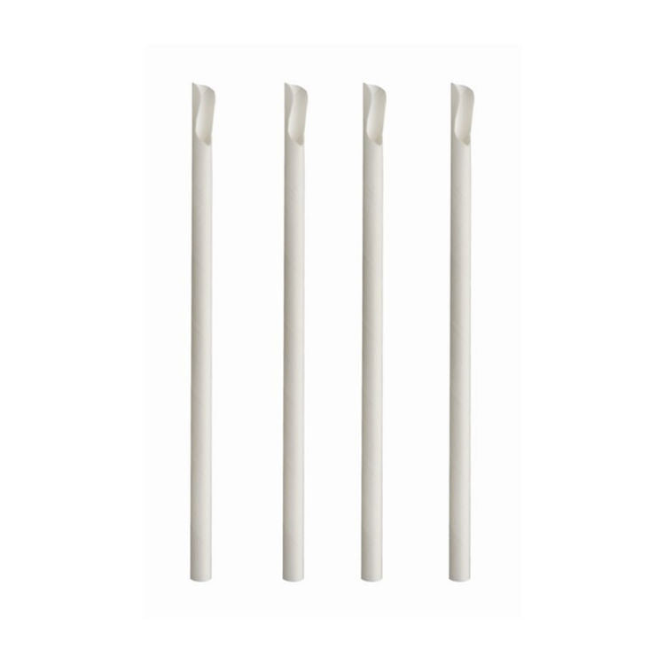 Paper Straws Spoon 8 x 210mm - White