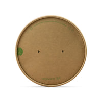 Round Paper Lid - Aqueous Lined - Kraft - 150 Series