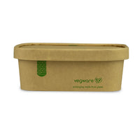 750ml / 24oz Rectangular Paper Takeaway Container - Aqueous Lined - Kraft