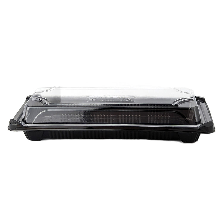 #1 PLA Sushi Tray (black) & Lid (clear) - 20 x 7 x 5cm