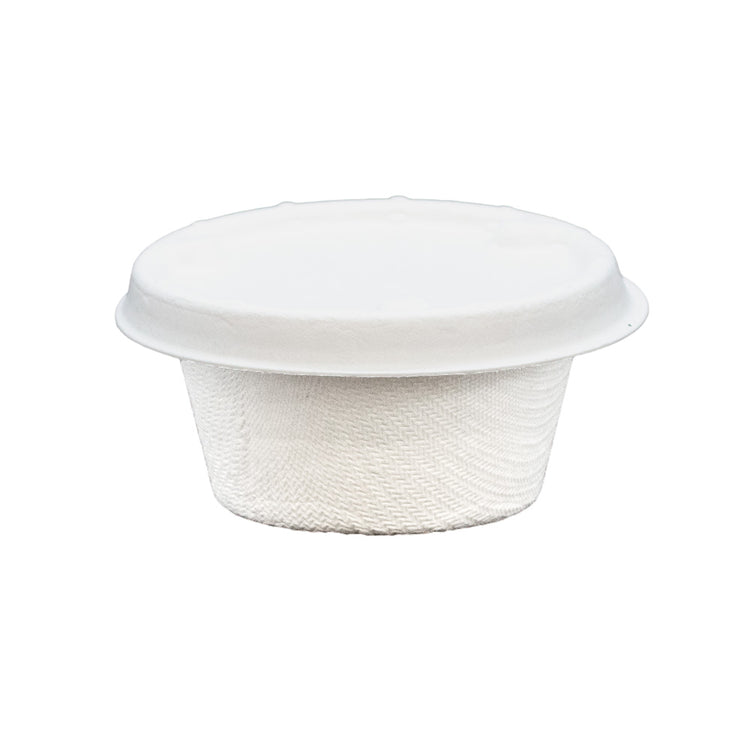 Bagasse Sauce Pot Lid - White (fits 2oz bagasse pot)