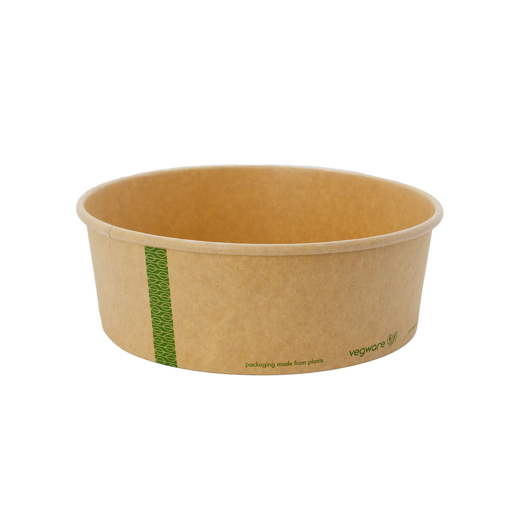 32oz (1000ml) Wide Paper Bowl - Kraft - 185 Series – Vegware